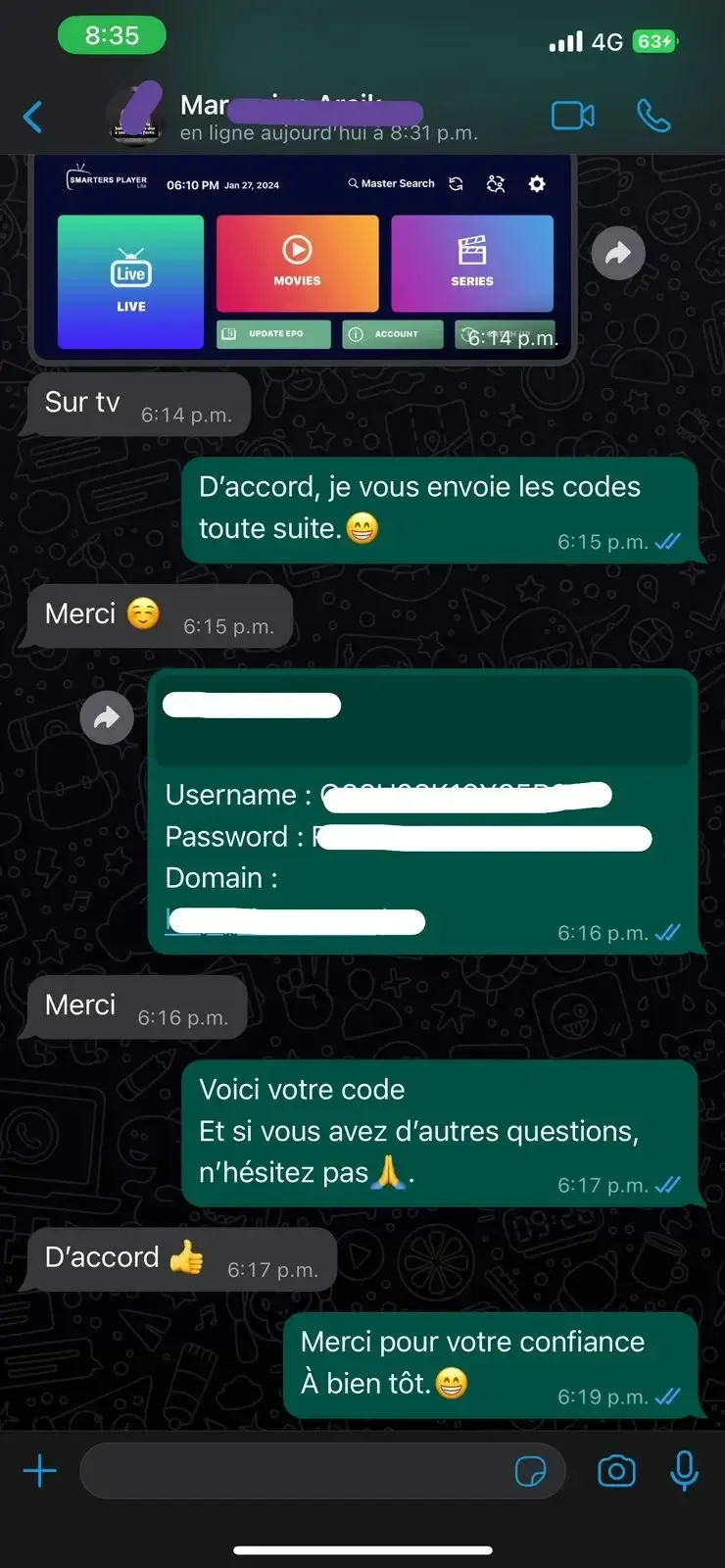Aide installation Premier IPTV sur appareil compatible